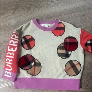 Burberry Kids' Cream and Purple Sweatshirt